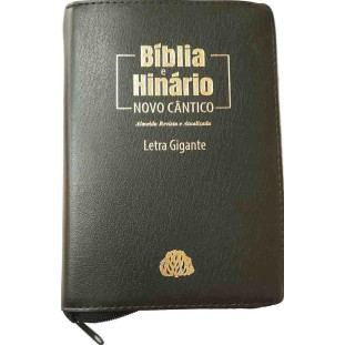 Bíblia e Hinário RA 064NCTIZ Letra Gigante c/ zíper - preta