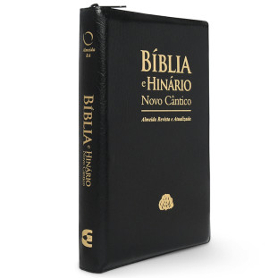 Bíblia e Hinário RA 064NCTIZ Letra Gigante c/ zíper - preta