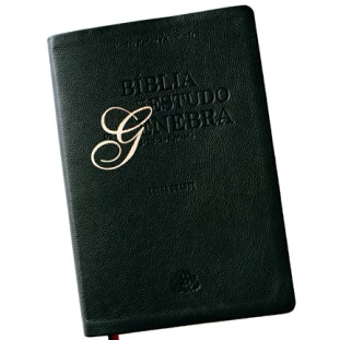 Biblia de Estudo de Genebra Letra Grande capa couro - preta